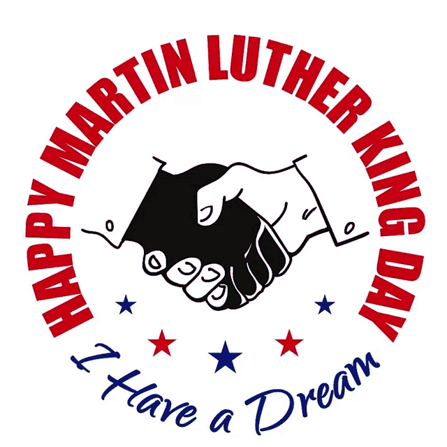 a poster for martin luther king day with a handshake