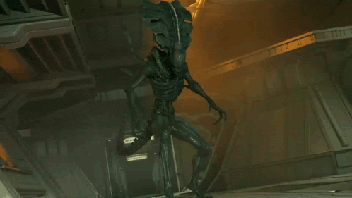 a statue of a monster with its mouth open