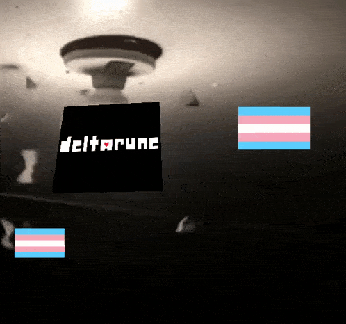 a black square that says deltarune on it