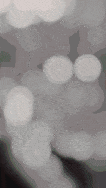 a blurred image of a person 's face with a pearl necklace on