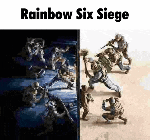 a group of soldiers are fighting in a video game called rainbow six siege