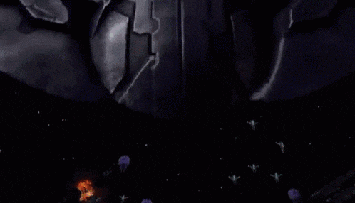 a purple robot with a flame coming out of it 's chest