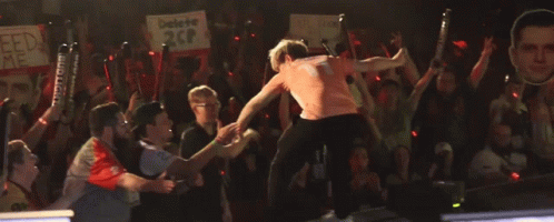 Fans High Five GIF - Fans High Five Crowded GIFs
