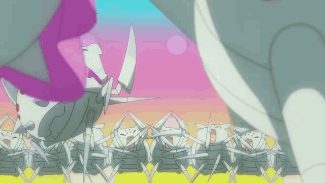 a bunch of spiders are standing next to each other in a cartoon