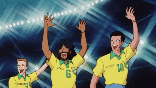 a group of soccer players wearing yellow jerseys with umbro on the front