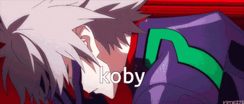 a cartoon character with the word koby written on it