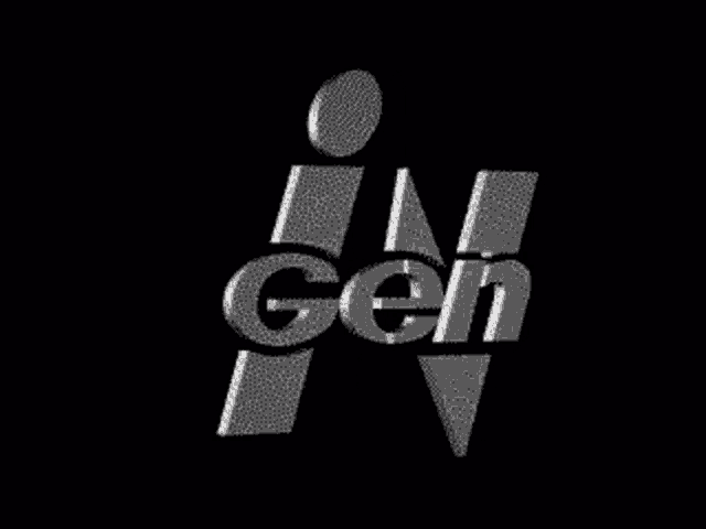 a black and silver logo for in gen