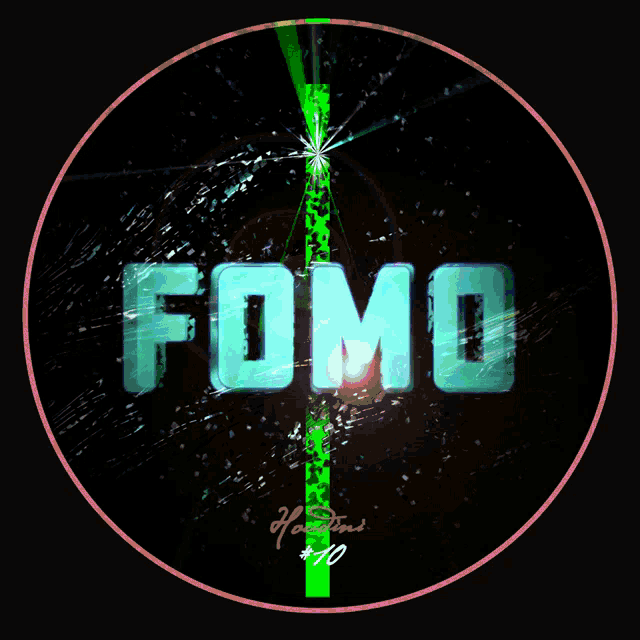 a circle with the word fomo in the center