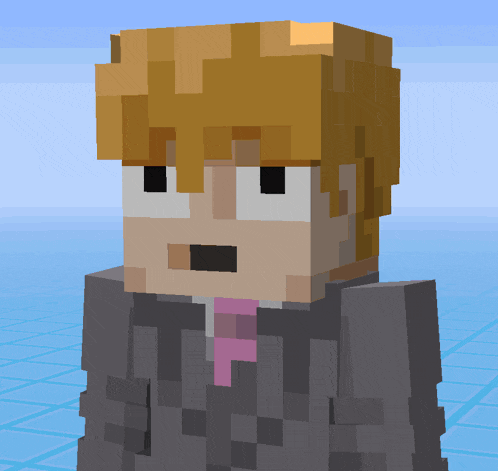 a minecraft character with a surprised expression on his face