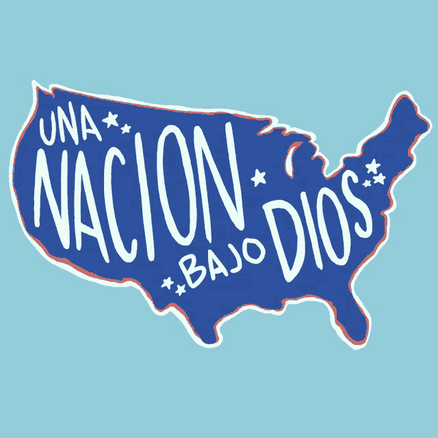 a map of the united states with the words una nacion bajo dios below it