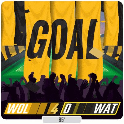 a scoreboard shows wol 4 wat with 85 seconds left in the game