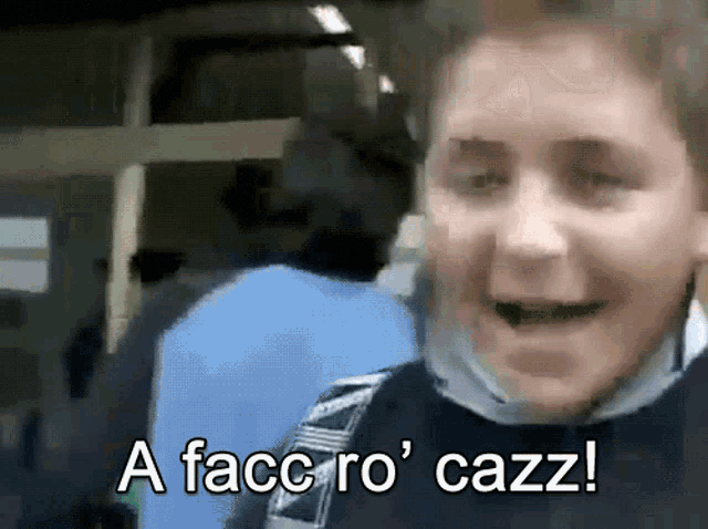a young boy says a facc ro cazz