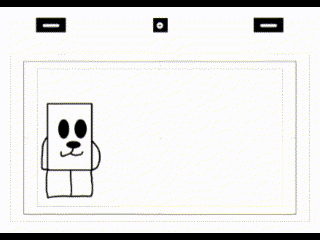 a black and white drawing of a square with a dog 's face on it