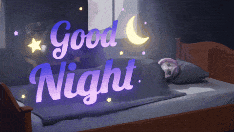 a picture of a bed with the words good night written on it