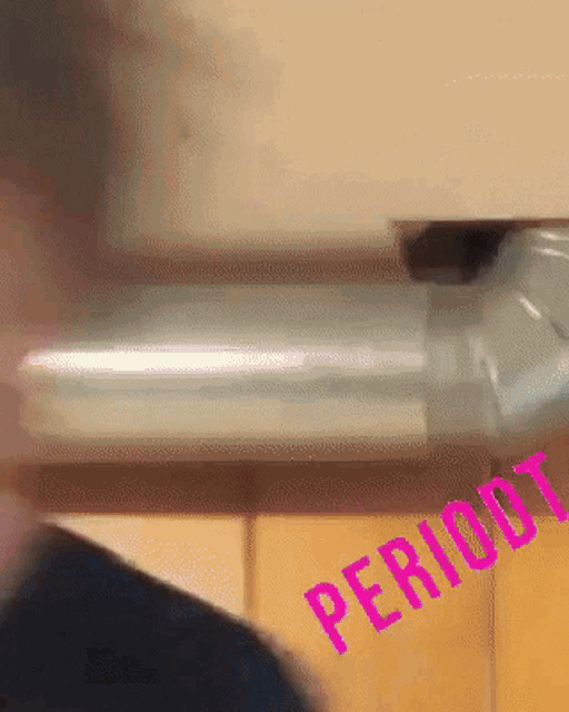 a blurred image of a person with the word periodt written on it