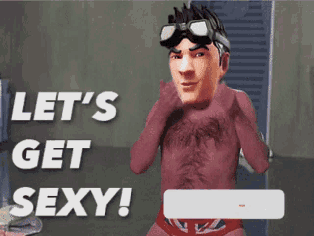 a cartoon character says let 's get sexy and has a subscribe button