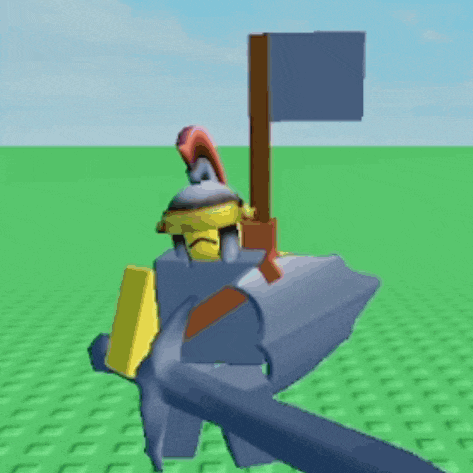 a cartoon character holding a sword and shield in a video game .