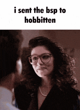 a woman with glasses and a pearl necklace says i sent the bsp to hobbiten