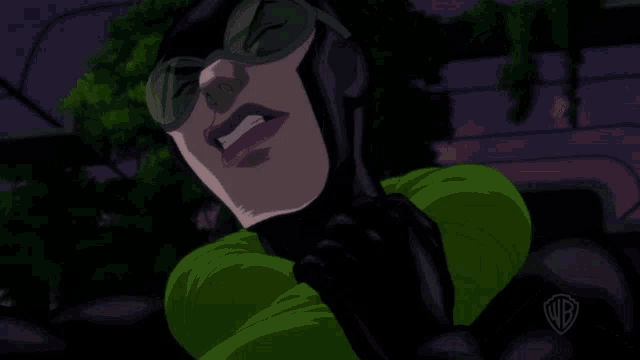 a cartoon of a woman with a wb logo in the corner