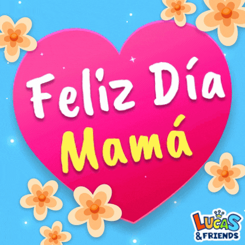 a pink heart that says feliz dia mama