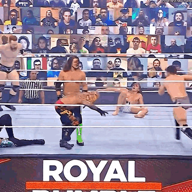 a wrestling ring with the word royal on the bottom