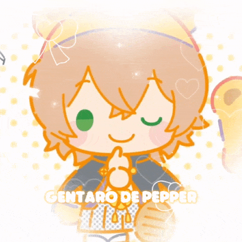 a drawing of a person with the name gentaro de pepper on it