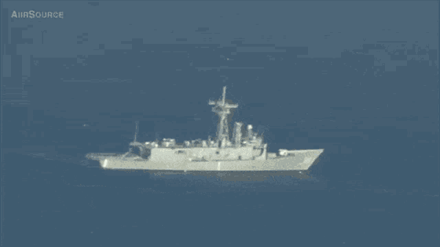 a large ship in the ocean with airsource written on the bottom right corner