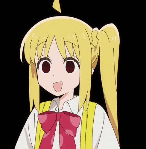 a girl with blonde hair and a red bow tie