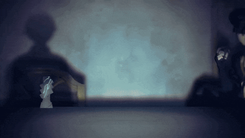 a shadow of a person sitting in a chair