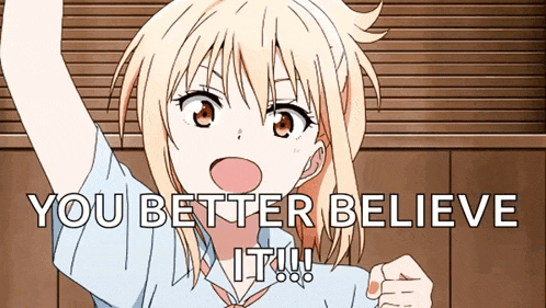a girl with a fist in the air says you better believe it !!!