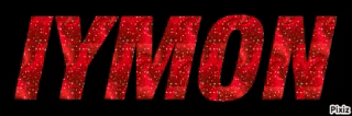 the word ivymon is made up of red glitter on a black background