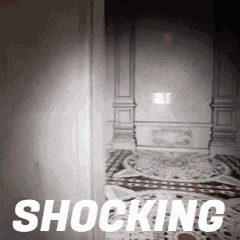 a picture of a room with the word shocking on it .