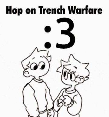 a poster that says hop on trench warfare 3 on it