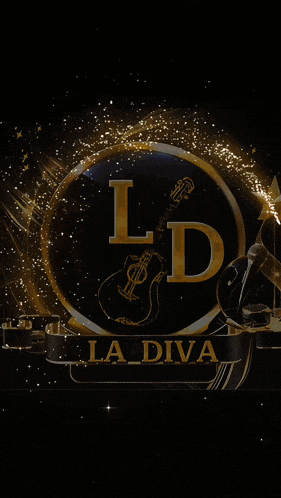 a logo for la diva with a guitar in the middle