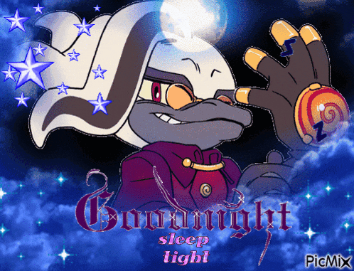 a picture of a cartoon character with the words goodnight sleep tight below it