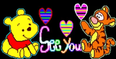 winnie the pooh and tigger are sitting next to each other with the words " i love you "