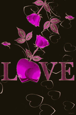 a purple heart with the word love on it