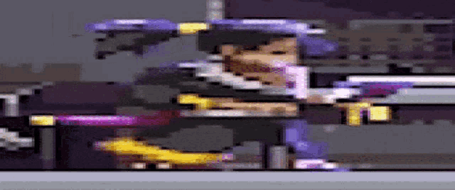 a pixel art of a person with a gun