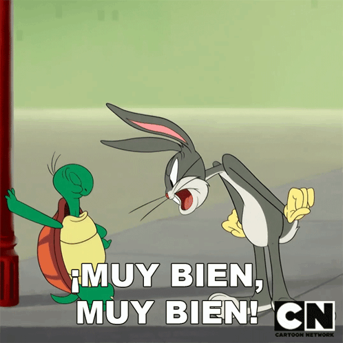Muy Bien Muy Bien Bugs Bunny GIF - Muy Bien Muy Bien Bugs Bunny Tortuga Cecil GIFs