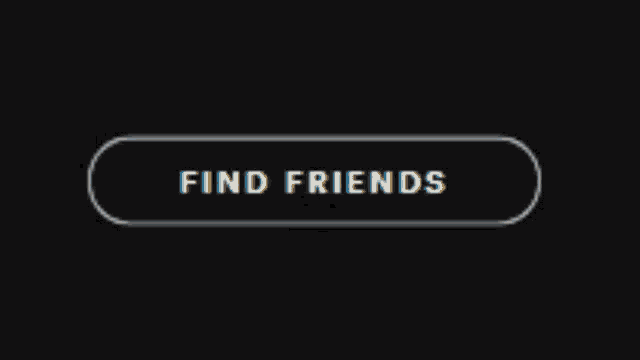 a black button that says find friends with an arrow pointing at it