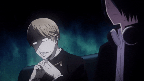 a man in a suit with a bow tie looks at another man in a suit