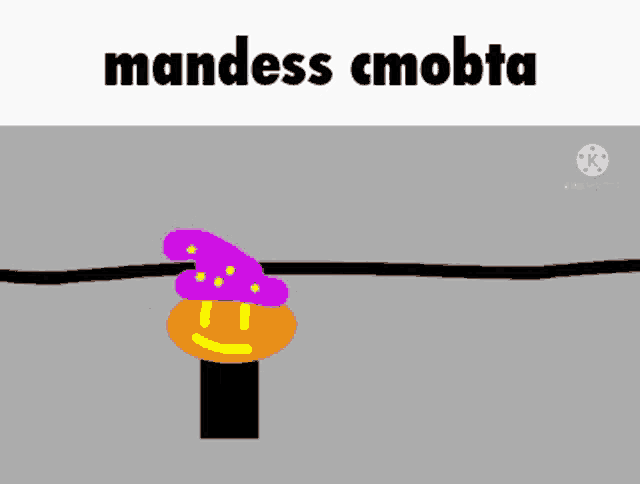 a cartoon drawing of a cupcake with the words " mandless cmobla " on top