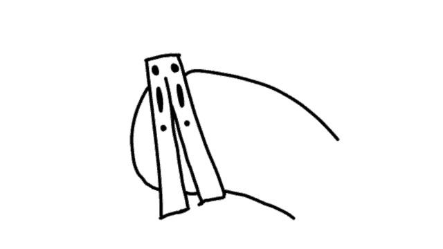 a black and white drawing of a person holding a piece of paper .