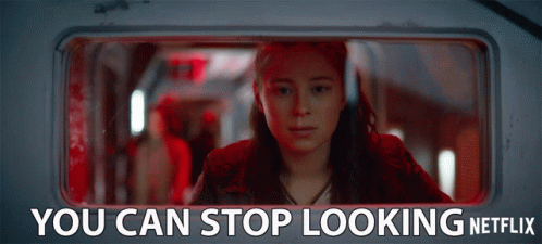 You Can Stop Looking Mina Sundwall GIF - You Can Stop Looking Mina Sundwall Penny Robinson GIFs