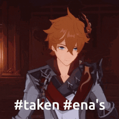 a cartoon character with the words #taken #ena 's written below him