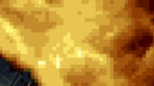 a pixelated image of a sunset with a blue sky