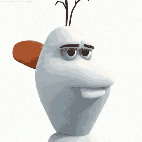 a close up of olaf from the movie frozen