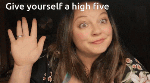 Give Yourself A High Five Tracey Matney GIF - Give Yourself A High Five Tracey Matney High Five GIFs