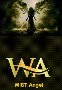 a poster with a woman with wings and the word wa