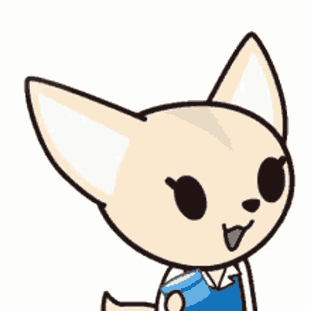 a cartoon of a fox wearing a blue shirt and tie